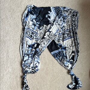 WHBM Blue and White Patterned scarf